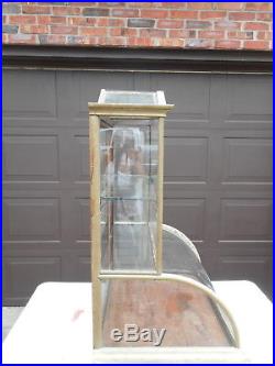 Antique Store Display Case Showcase Curve Glass Tower Cathedral Vintage Original