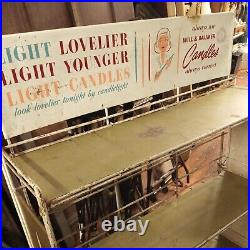 Antique Store Display Will & Baumer With candle's 1950s mcm retro Shelves