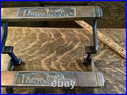 Antique Tom McAn Shoe Store Display Stand Bronze Steel Advertising Fixture 1920s