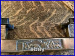 Antique Tom McAn Shoe Store Display Stand Bronze Steel Advertising Fixture 1920s