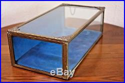 Antique Victorian Brass Glass Jewelry General Store Display Shadow Box Cigar Vtg