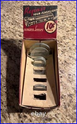 Antique Vintage Burgess Battery Flashlight Lens General Hardware Store Display