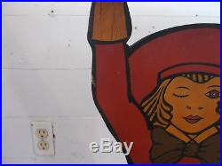 Antique Vintage Buster Brown Shoes Display Street Stand Sign Shoe Display