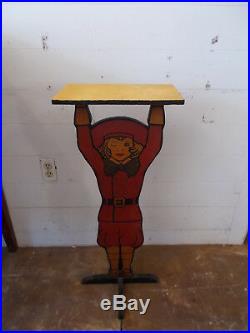Antique Vintage Buster Brown Shoes Display Street Stand Sign Shoe Display