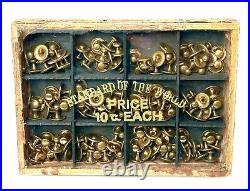 Antique Vintage Clothing King Shirt Studs Store Counter Sales Display Box