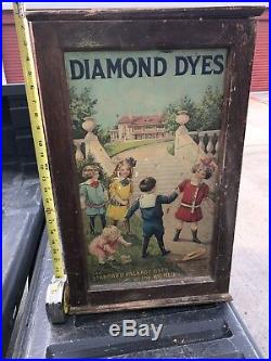 Antique Vintage Diamond Dyes Advertising Cabinet Country Store Advertising