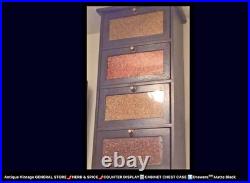 Antique Vintage GENERAL STORE SPICE COUNTER DISPLAY CABINET CHEST CASE 4 Drawer
