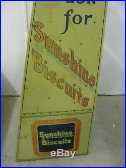 Antique/Vintage General Store Sunshine Biscuit Advertising Display Case-Shelves