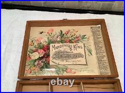 Antique Vintage Mandeville & King Adv. Flower Seed Box Store Display Old 1895