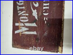 Antique Vintage Wooden Montgomery Ward And Co Chicago IL Sign
