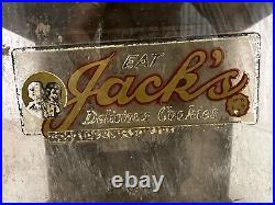 Antique Vtg Jack's Cookies Store Display Case Glass Advertising Box