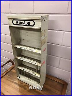Antique Vtg Winston Cigarette Metal Store Display Dispenser 26 1/2 X 11 5/8 X 5