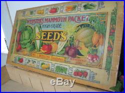 Antique Webster's Mammoth Packet Seed Store Display Box Vintage independence IW