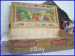 Antique Webster's Mammoth Packet Seed Store Display Box Vintage independence IW
