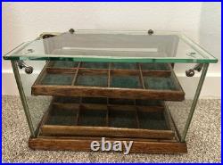 Antique Wood Glass Countertop General Store Jewelry Display Case Chicago 1920s