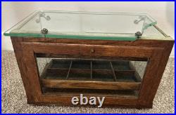 Antique Wood Glass Countertop General Store Jewelry Display Case Chicago 1920s