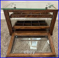 Antique Wood Glass Countertop General Store Jewelry Display Case Chicago 1920s