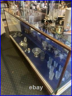 Antique oak & glass display case / Store Mercantile Counter 8' long early 1900s