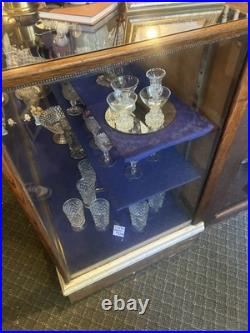 Antique oak & glass display case / Store Mercantile Counter 8' long early 1900s