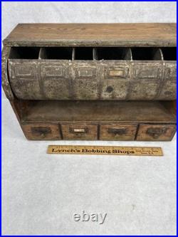 Antique store drawers bins display storage wood tin 16x10x7 1890-1920 original Antique store drawers bins display storage wood tin 16x10x7 1890-1920 original