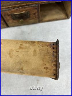 Antique store drawers bins display storage wood tin 16x10x7 1890-1920 original