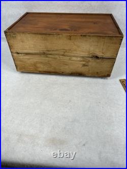 Antique store drawers bins display storage wood tin 16x10x7 1890-1920 original