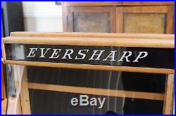 Antique/vintage Curved Glass Eversharp Fountain Pen Pencil Store Display Case
