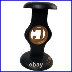 Art Deco Hat Stand Store Display Black Gold Wood G Logo Initial Vintage Collecti