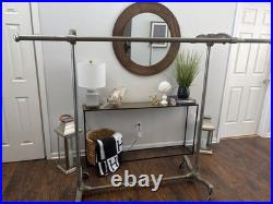 Art Deco Machine Age Rolling Garment Rack Clothing Store Display Vintage Antique