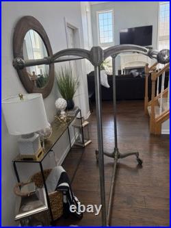 Art Deco Machine Age Rolling Garment Rack Clothing Store Display Vintage Antique