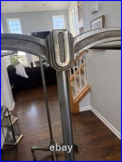 Art Deco Machine Age Rolling Garment Rack Clothing Store Display Vintage Antique