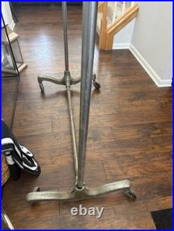 Art Deco Machine Age Rolling Garment Rack Clothing Store Display Vintage Antique