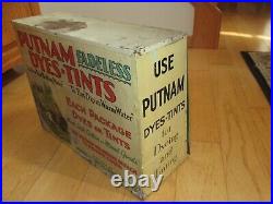 Art Deco Vintage PUTNAM DYE Countertop Advertising Shop Display Tin Box (N604)