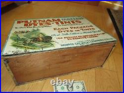 Art Deco Vintage PUTNAM DYE Countertop Advertising Shop Display Tin Box (N604)