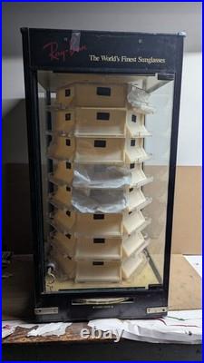 As-is Vintage Ray-Ban Sunglasses Retail Rotating Store Display Glass Case