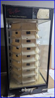 As-is Vintage Ray-Ban Sunglasses Retail Rotating Store Display Glass Case