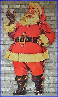 Awesome Vintage 1950s Santa Claus Plywood Store Display, 66 Tall! (LOCAL ONLY)