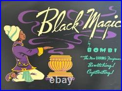 Black Magic Bombi Perfume Witchcraft Vintage Sign Display Ad 1940s Black Power