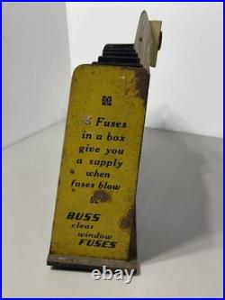 Buss Fuses Counter Top Store Display Vintage Tin Litho Advertising Rare Nice