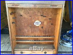 C Vintage Oak Stanley Tool Country Store Display Cabinet With Roll Front