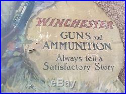 C1915 Winchester Die cut Advertising 40x 26 Model12 Shotgun Partial 1 of 3 NR