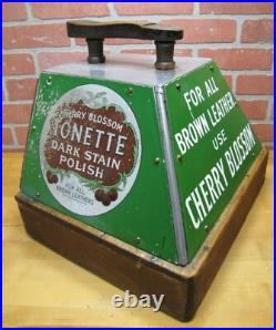 CHERRY BLOSSOM BOOT POLISH Old Advertising Shoe Shine Stand Store Display Sign