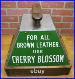 CHERRY BLOSSOM BOOT POLISH Old Advertising Shoe Shine Stand Store Display Sign