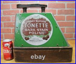 CHERRY BLOSSOM BOOT POLISH Old Advertising Shoe Shine Stand Store Display Sign
