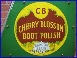 CHERRY BLOSSOM BOOT POLISH Old Advertising Shoe Shine Stand Store Display Sign