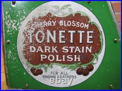 CHERRY BLOSSOM BOOT POLISH Old Advertising Shoe Shine Stand Store Display Sign