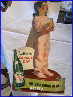 Canada Dry Vtg Easel Back Store Display WithGirl 28 X 16 The Best Drink Of All