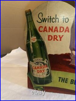 Canada Dry Vtg Easel Back Store Display WithGirl 28 X 16 The Best Drink Of All
