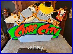 Cheetos Chester The Cheetah Talking Chip City Vintage Sign 1995 6' Store Display