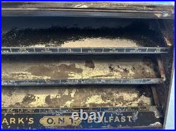 Clark's ONT Boilfast Thread Spools Store Countertop Display Case With Glass Door